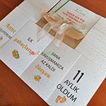 Bebek Anı Kartları - Gold Puantiye Tema