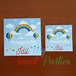 Gökkuşağı - Balon Tema Bebek Hastane Doğum Odası Süsleme - Etiket